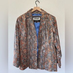 NEW** Pelle Studio Wilson Snakeskin Print Leather Jacket Size XL